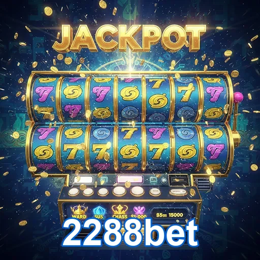 Imagem de uma máquina slot no site 2288bet, com cores vibrantes e temas de cassino para jogar online.